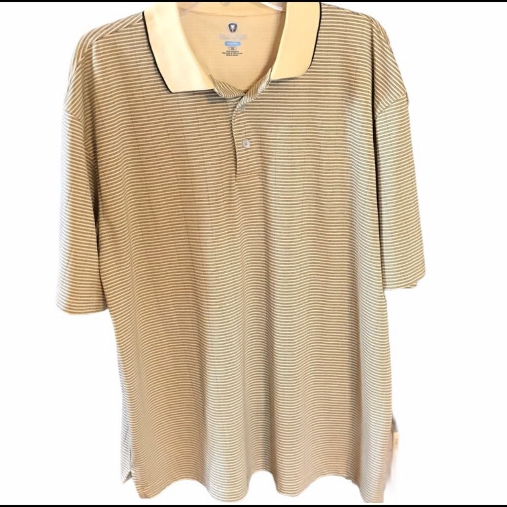 MENS XL Pro Tour Cool Play Polo Shirt Yellow Blue